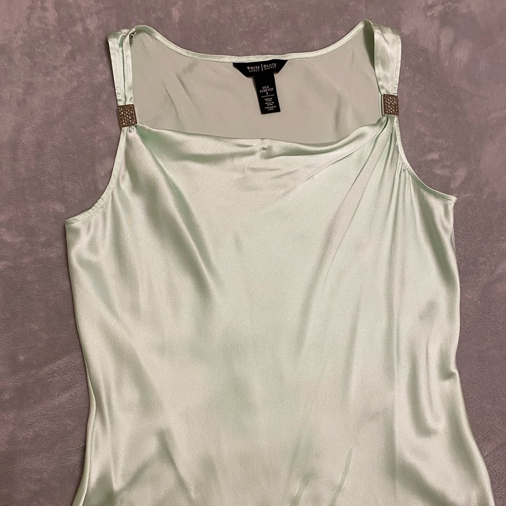 Pale green silk blouse